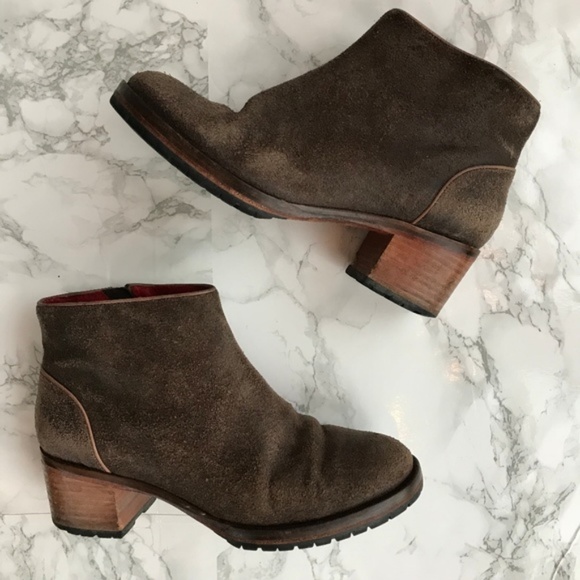 Camper Shoes - Camper Women Boots Tan Suede Stacked Heel Ankle 37